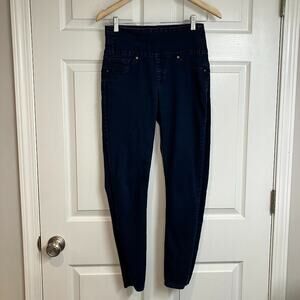 Spanx Signature Straight Dark Wash High Rise Ankle Blue Jean Side Zip Size M